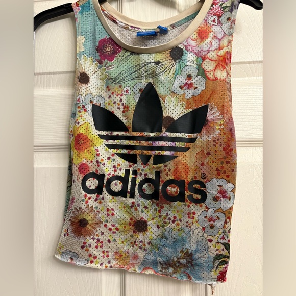adidas Originals Tops - Adidas x Farm Rio cut off floral tank top size medium